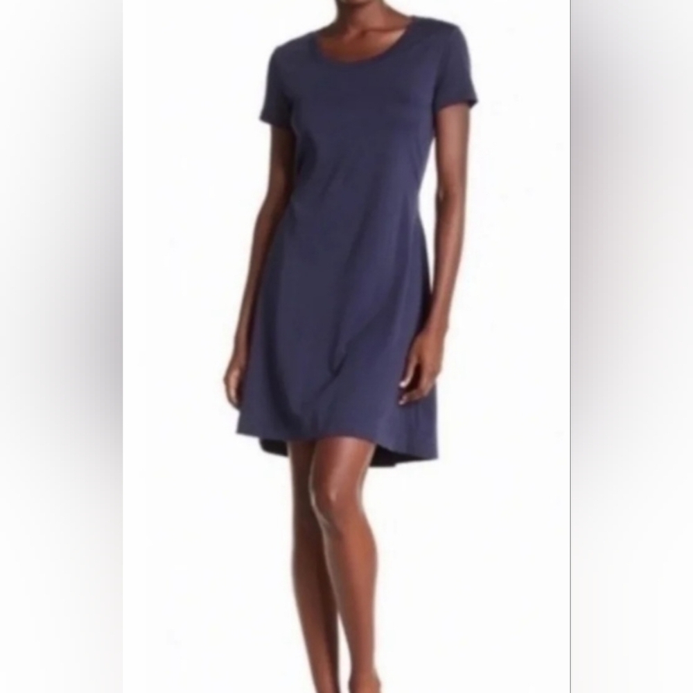 Theory Navy Short Sleeve Mini Dress